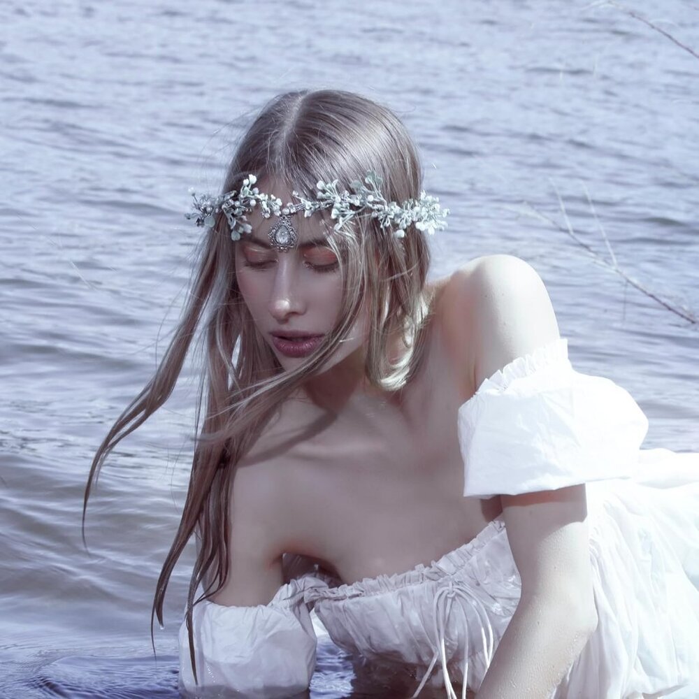 Fairy Flower Crown Women Elf Headpiece Forest Floral Headband Renaissance Hallow - Picture 2 of 8
